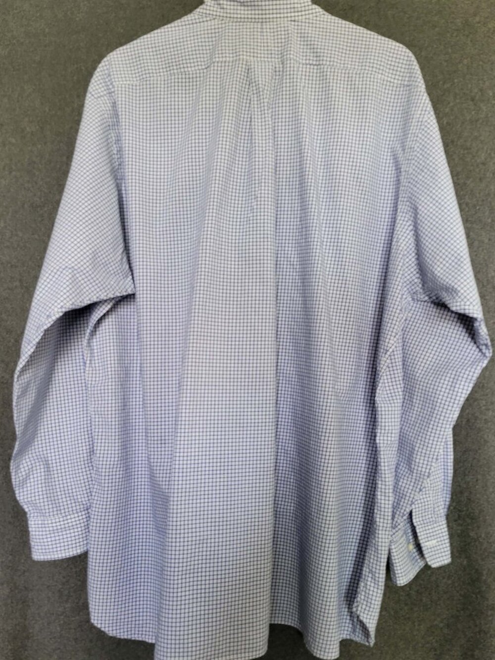 Ralph Lauren Classic Fit Blue White Checkered Plaid Buttoned Up Shirt Mens 17.5 - Picture 2 of 6